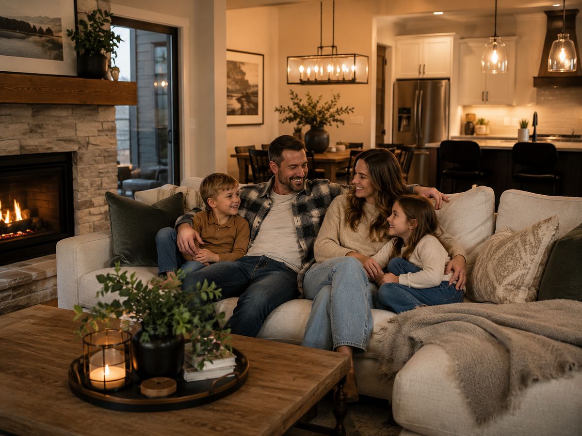 Family enjoying time together at home